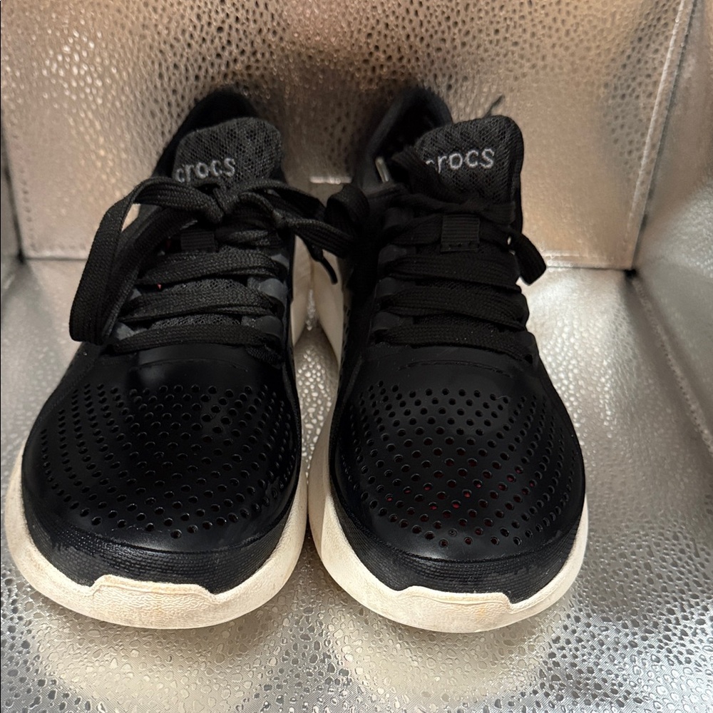 CROCS Black and White Women's Sneakers